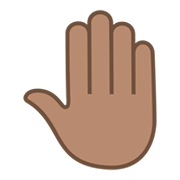 Emoji 🤚🏽 Dorso Mano Alzata: Carnagione Olivastra su JoyPixels 5.5.