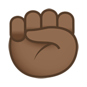 ✊🏾 Emoji Punho Levantado: Pele Morena Escura na JoyPixels 5.5.