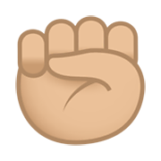 ✊🏼 Emoji erhobene Faust: mittelhelle Hautfarbe JoyPixels 5.5.
