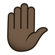 Emoji ✋🏿 Mano Alzata: Carnagione Scura su JoyPixels 5.5.
