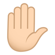 ✋🏻 Emoji Mano Levantada: Tono De Piel Claro en JoyPixels 5.5.
