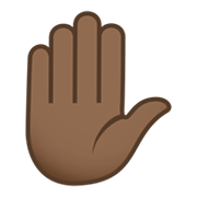 ✋🏾 Emoji erhobene Hand: mitteldunkle Hautfarbe JoyPixels 5.5.