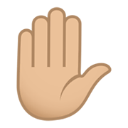 ✋🏼 Emoji Mão Levantada: Pele Morena Clara na JoyPixels 5.5.