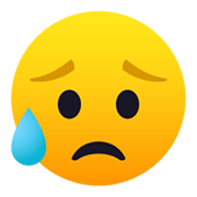😥 Emoji Rosto Triste, Mas Aliviado na JoyPixels 5.5.