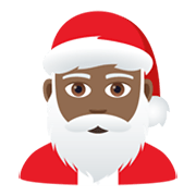 🎅🏾 Emoji Weihnachtsmann: mitteldunkle Hautfarbe JoyPixels 5.5.