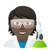 🧑🏿‍🔬 Emoji Wissenschaftler(in): dunkle Hautfarbe JoyPixels 5.5.
