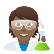 🧑🏾‍🔬 Emoji Wissenschaftler(in): mitteldunkle Hautfarbe JoyPixels 5.5.