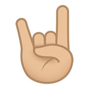 🤘🏼 Emoji Mano Haciendo El Signo De Cuernos: Tono De Piel Claro Medio en JoyPixels 5.5.