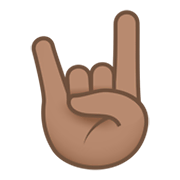 🤘🏽 Emoji Saudação Do Rock: Pele Morena na JoyPixels 5.5.