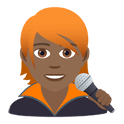 🧑🏾‍🎤 Emoji Cantor: Pele Morena Escura na JoyPixels 5.5.