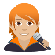 🧑🏼‍🎤 Emoji Cantante: Tono De Piel Claro Medio en JoyPixels 5.5.