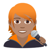 🧑🏽‍🎤 Emoji Cantante: Tono De Piel Medio en JoyPixels 5.5.