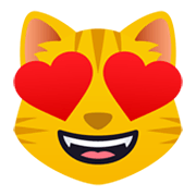😻 Emoji lachende Katze mit Herzen als Augen JoyPixels 5.5.