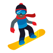 🏂🏿 Emoji Snowboarder(in): dunkle Hautfarbe JoyPixels 5.5.