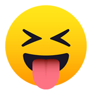 😝 Emoji Gesicht mit herausgestreckter Zunge und zusammengekniffenen Augen JoyPixels 5.5.