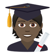 🧑🏿‍🎓 Emoji Student(in): dunkle Hautfarbe JoyPixels 5.5.