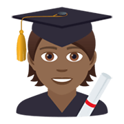 🧑🏾‍🎓 Emoji Student(in): mitteldunkle Hautfarbe JoyPixels 5.5.
