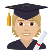🧑🏼‍🎓 Emoji Estudiante: Tono De Piel Claro Medio en JoyPixels 5.5.