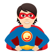 🦸🏻 Emoji Personaje De Superhéroe: Tono De Piel Claro en JoyPixels 5.5.