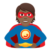 🦸🏾 Emoji Personaje De Superhéroe: Tono De Piel Oscuro Medio en JoyPixels 5.5.