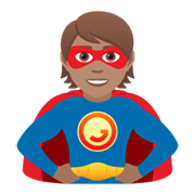 🦸🏽 Emoji Super-herói: Pele Morena na JoyPixels 5.5.