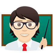 🧑🏻‍🏫 Emoji Profesor: Tono De Piel Claro en JoyPixels 5.5.