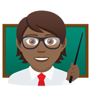 🧑🏾‍🏫 Emoji Profesor: Tono De Piel Oscuro Medio en JoyPixels 5.5.
