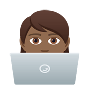 Emoji 🧑🏾‍💻 Persona Esperta Di Tecnologia: Carnagione Abbastanza Scura su JoyPixels 5.5.
