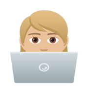 Emoji 🧑🏼‍💻 Persona Esperta Di Tecnologia: Carnagione Abbastanza Chiara su JoyPixels 5.5.