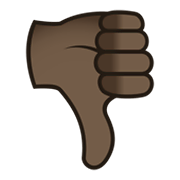 👎🏿 Emoji Daumen runter: dunkle Hautfarbe JoyPixels 5.5.