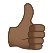 👍🏾 Emoji Polegar Para Cima: Pele Morena Escura na JoyPixels 5.5.