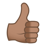 👍🏽 Emoji Polegar Para Cima: Pele Morena na JoyPixels 5.5.