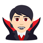 🧛🏻 Emoji Vampiro: Pele Clara na JoyPixels 5.5.