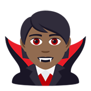 🧛🏾 Emoji Vampir: mitteldunkle Hautfarbe JoyPixels 5.5.