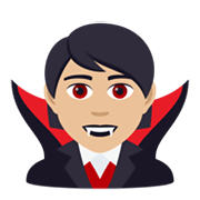 🧛🏼 Emoji Vampiro: Tono De Piel Claro Medio en JoyPixels 5.5.
