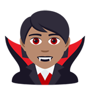Emoji 🧛🏽 Vampiro: Carnagione Olivastra su JoyPixels 5.5.