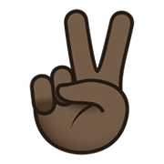 ✌🏿 Emoji Victory-Geste: dunkle Hautfarbe JoyPixels 5.5.
