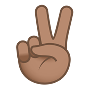 ✌🏽 Emoji Mano Con Señal De Victoria: Tono De Piel Medio en JoyPixels 5.5.