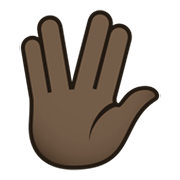 Emoji 🖖🏿 Saluto Vulcaniano: Carnagione Scura su JoyPixels 5.5.