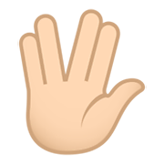 Emoji 🖖🏻 Saluto Vulcaniano: Carnagione Chiara su JoyPixels 5.5.