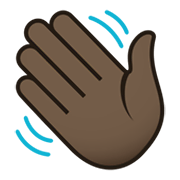 👋🏿 Emoji Mão Acenando: Pele Escura na JoyPixels 5.5.