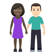 👩🏿‍🤝‍👨🏻 Emoji Homem E Mulher De Mãos Dadas: Pele Escura E Pele Clara na JoyPixels 5.5.