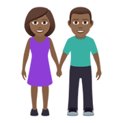 👫🏾 Emoji Mann und Frau halten Hände: mitteldunkle Hautfarbe JoyPixels 5.5.