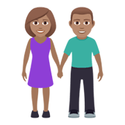 👫🏽 Emoji Mann und Frau halten Hände: mittlere Hautfarbe JoyPixels 5.5.
