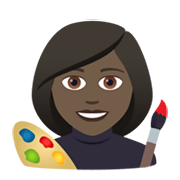 Emoji 👩🏿‍🎨 Artista Donna: Carnagione Scura su JoyPixels 5.5.