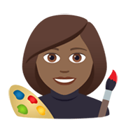 👩🏾‍🎨 Emoji Artista Mujer: Tono De Piel Oscuro Medio en JoyPixels 5.5.