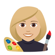 👩🏼‍🎨 Emoji Künstlerin: mittelhelle Hautfarbe JoyPixels 5.5.