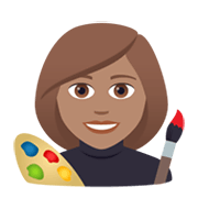 👩🏽‍🎨 Emoji Artista Plástica: Pele Morena na JoyPixels 5.5.