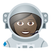 👩🏿‍🚀 Emoji Astronautin: dunkle Hautfarbe JoyPixels 5.5.