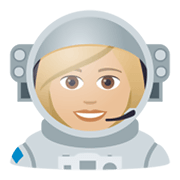 Émoji 👩🏼‍🚀 Astronaute Femme : Peau Moyennement Claire sur JoyPixels 5.5.
